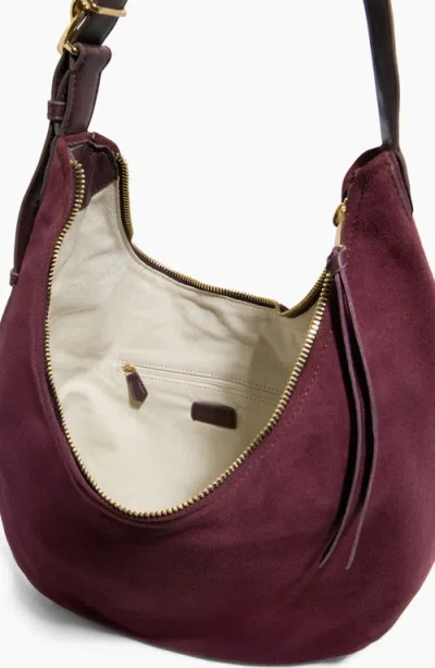 Aimee Kestenberg Large Unity Suede Hobo Bag In Burgundy