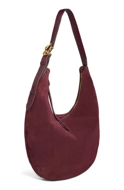 Aimee Kestenberg Large Unity Suede Hobo Bag In Burgundy