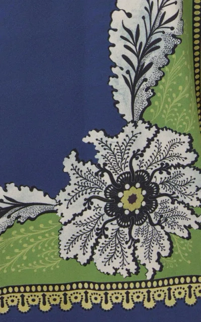 La Doublej Brooklyn Floral-print Pleated Trousers In Blue