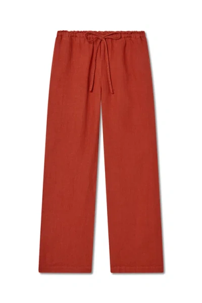 Vir Vita Delphine Linen Pant In Red