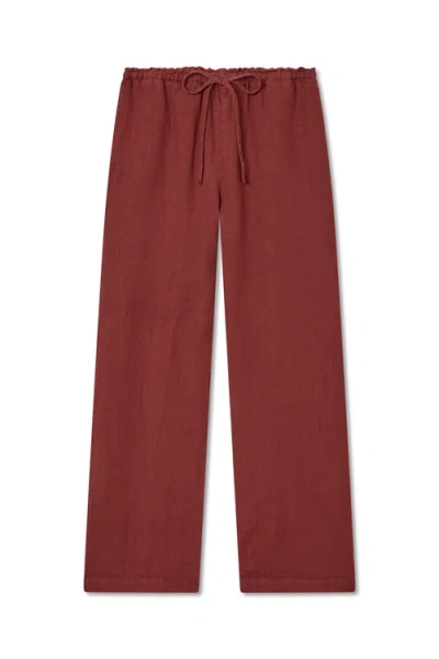 Vir Vita Delphine Linen Pant In Red