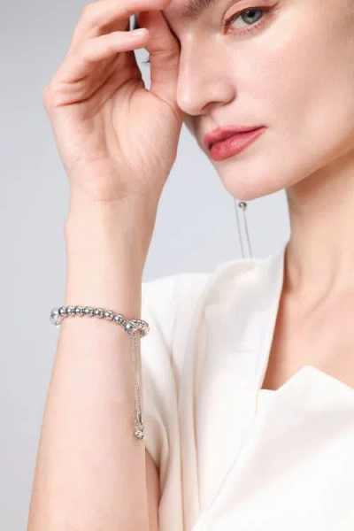 Classicharms Frostlily Azeztulite Crystal And Bead Bolo Bracelet In Metallic