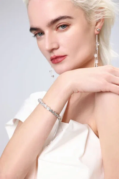 Classicharms Frostlily Azeztulite Crystal And Bead Bolo Bracelet In Metallic