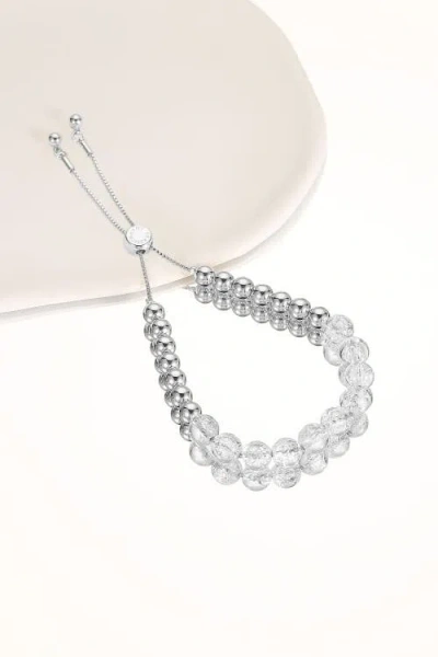 Classicharms Frostlily Azeztulite Crystal And Bead Bolo Bracelet In Metallic