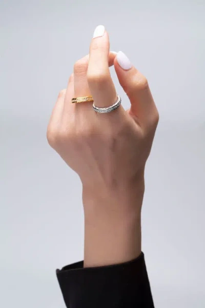 Classicharms Sophie Molten Eternity Stackable Ring In Gold