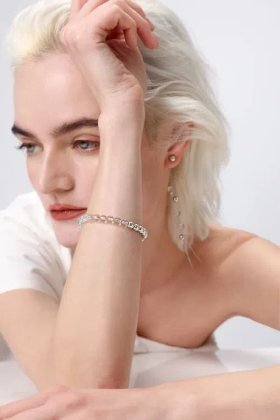 Classicharms Frostlily Azeztulite Crystal And Bead Bolo Bracelet In Metallic