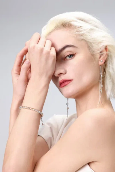 Classicharms Frostlily Azeztulite Crystal And Bead Bolo Bracelet In Metallic