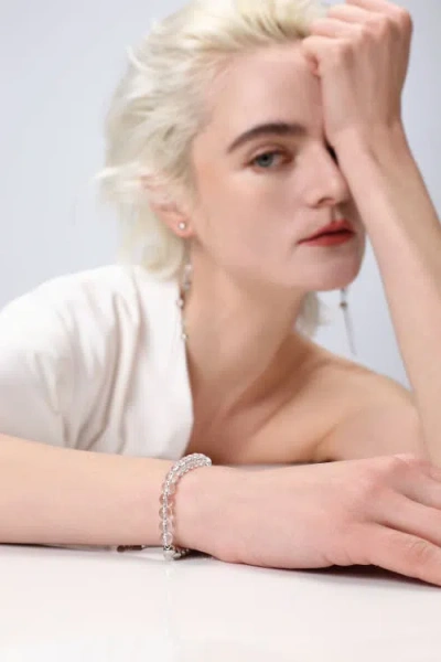 Classicharms Frostlily Azeztulite Crystal And Bead Bolo Bracelet In Metallic