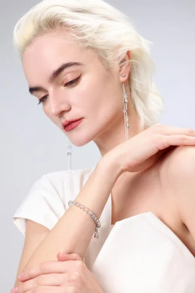 Classicharms Frostlily Azeztulite Crystal And Bead Bolo Bracelet In Metallic