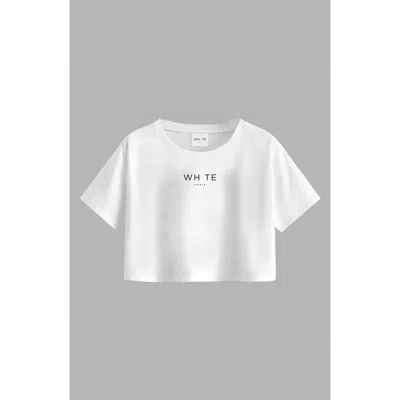 Blvck Whte Minimal Crop Tee In White