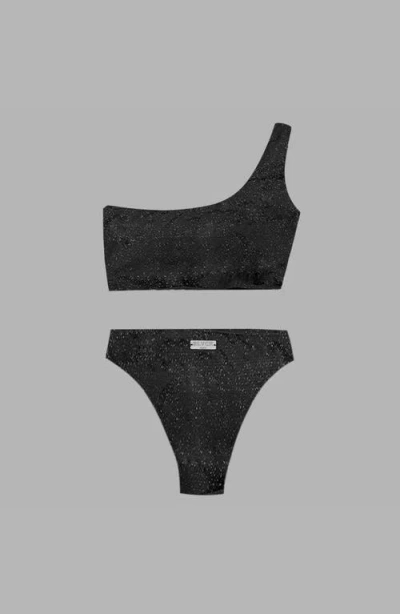 Blvck Glitter Swimsuit In Black
