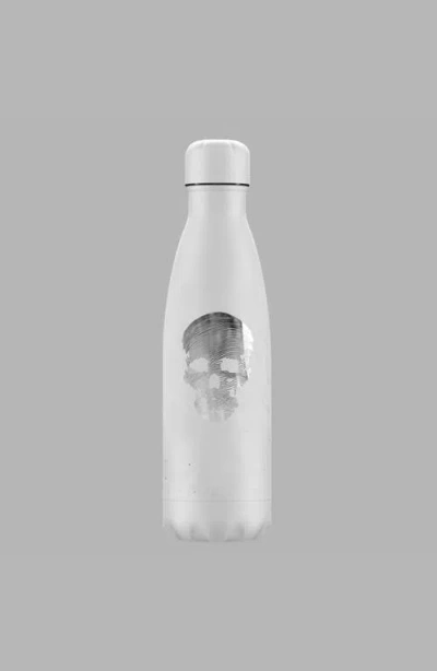 Blvck Whte Skull Water Bottle In White