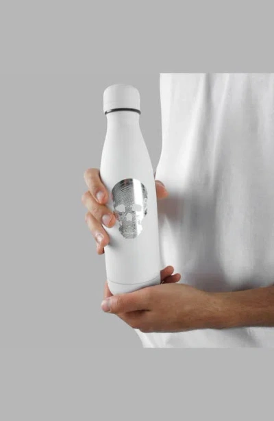 Blvck Whte Skull Water Bottle In White