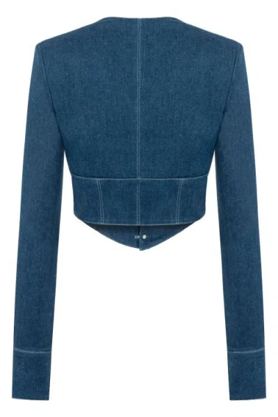 Jendue Us Myla Corset Denim Top In Blue