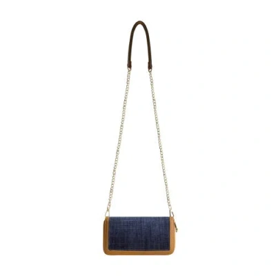 True Religion Buddha Patch Double Zip Chain Wallet In Blue