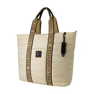 True Religion Nylon Solid Quilted Tote In White