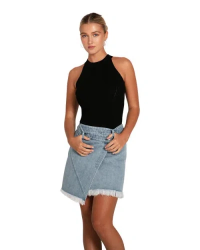 Belle & Bloom Back For Good High Neck Bodysuit In Black