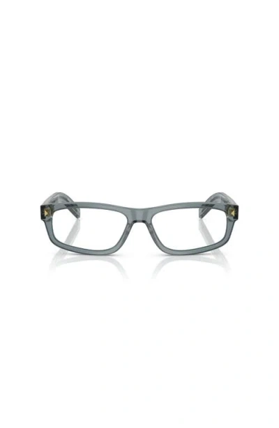 Prada 58mm Rectangle Optical Glasses In Gray