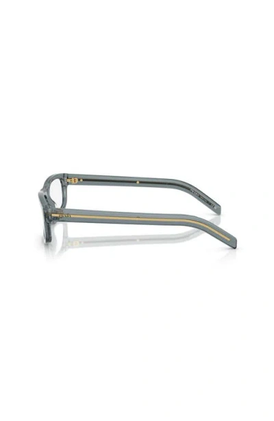 Prada 58mm Rectangle Optical Glasses In Gray