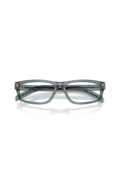 Prada 58mm Rectangle Optical Glasses In Gray