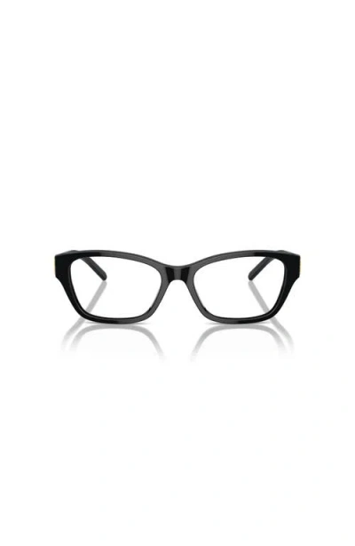 Tory Burch 52mm Rectangle Optical Glasses In Black