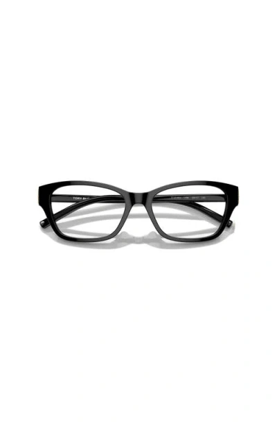 Tory Burch 52mm Rectangle Optical Glasses In Black