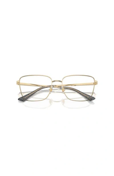 Jimmy Choo 53mm Rectangle Optical Glasses In Gold