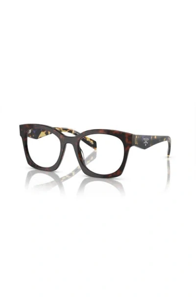 Prada 52mm Irregular Optical Glasses In Black