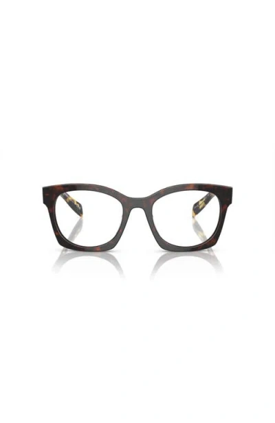 Prada 52mm Irregular Optical Glasses In Black