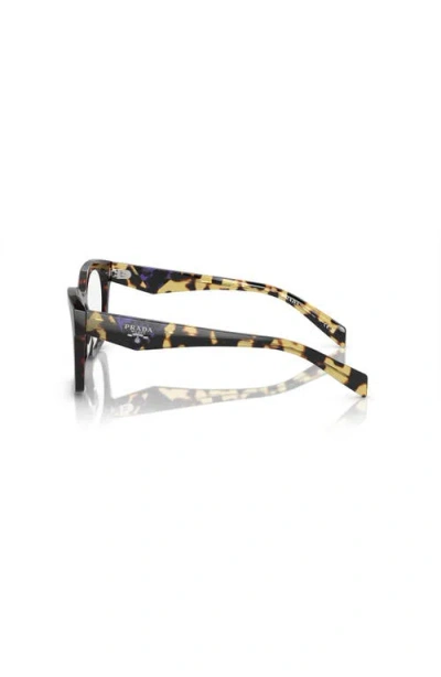 Prada 52mm Irregular Optical Glasses In Black