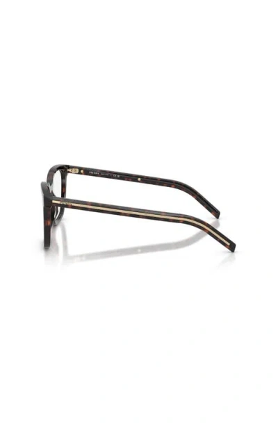 Prada 53mm Rectangle Optical Glasses In Brown