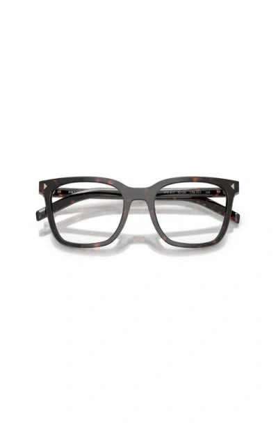 Prada 53mm Rectangle Optical Glasses In Brown