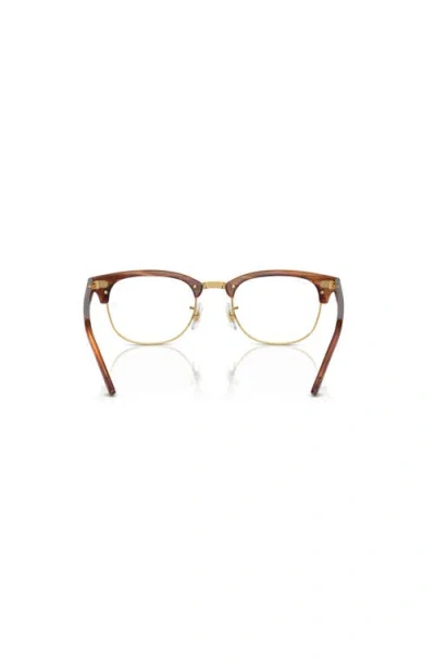 Ray Ban Ray-ban 53mm Square Optical Glasses In Brown