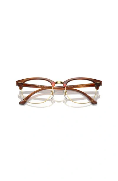 Ray Ban Ray-ban 53mm Square Optical Glasses In Brown