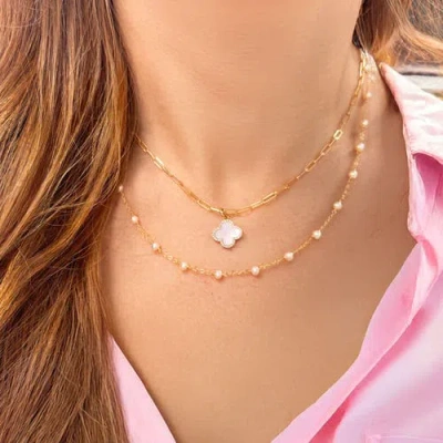 The Lovery Fine Jewelry Mother Of Pearl Diamond Clover Charm In Silver