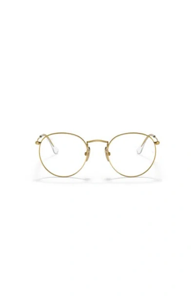 Ray Ban Ray-ban 50mm Square Optical Glasses In Gold