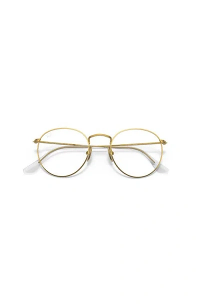 Ray Ban Ray-ban 50mm Square Optical Glasses In Gold