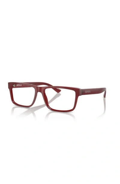 Ferrari 57mm Rectangle Optical Glasses In Red