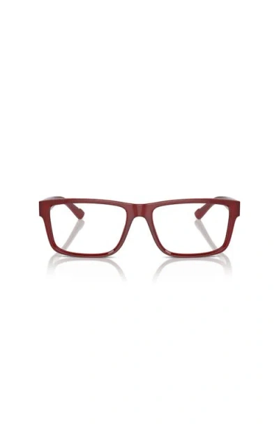 Ferrari 57mm Rectangle Optical Glasses In Red