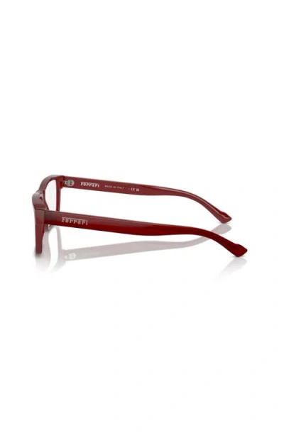 Ferrari 57mm Rectangle Optical Glasses In Red