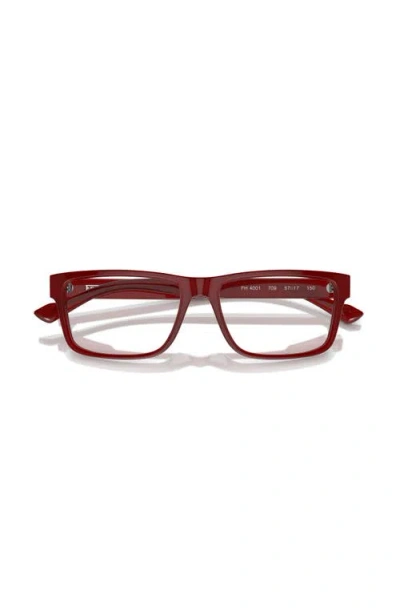 Ferrari 57mm Rectangle Optical Glasses In Red