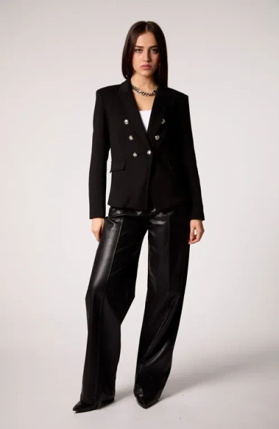 Blue Revival Helen Double-breasted Blazer With Removable Hoodie Insert In Black