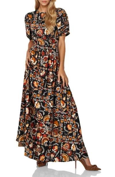 Ivonne Maxi Dress With Open Back In Black