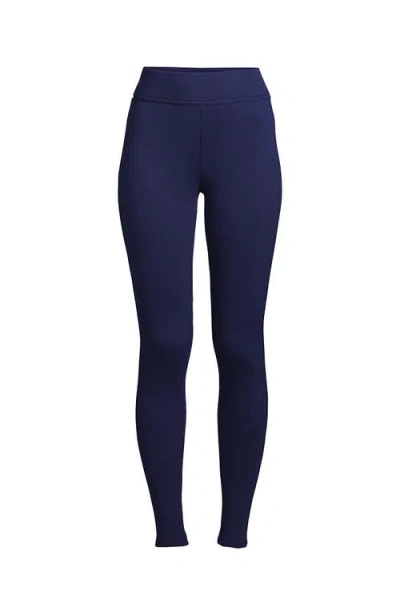 Lands' End High Rise Serious Sweats Fleece Lined Pocket Leggings In Blue