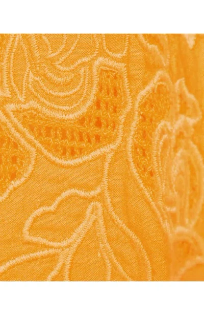 Lands' End Poplin Button Front Dress With Godets In Yellow