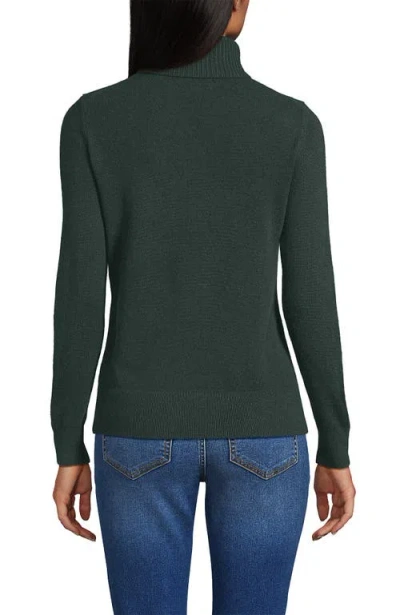 Lands' End Cashmere Turtleneck Sweater In Green