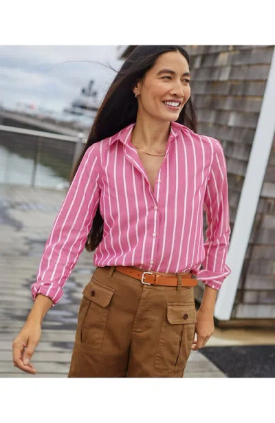 Lands' End Plus Size No Iron Button Front Shirt In Purple