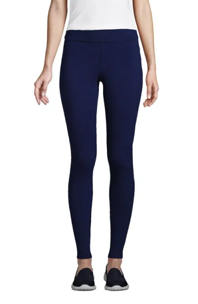 Lands' End High Rise Serious Sweats Fleece Lined Pocket Leggings In Blue