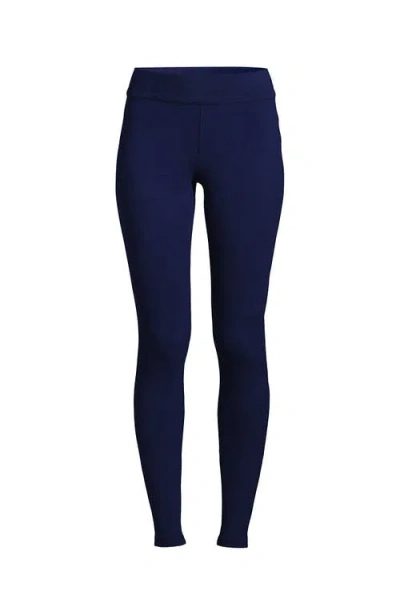 Lands' End High Rise Serious Sweats Fleece Lined Pocket Leggings In Blue