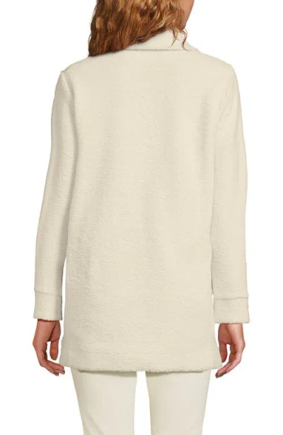 Lands' End Boucle Fleece Coat In Gray